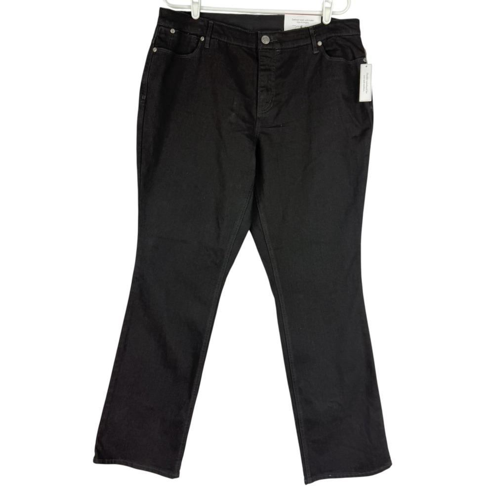 CJ Banks Women Classic Barely Boot Everyday Stretch Black Denim Jeans Sz 16W NWT